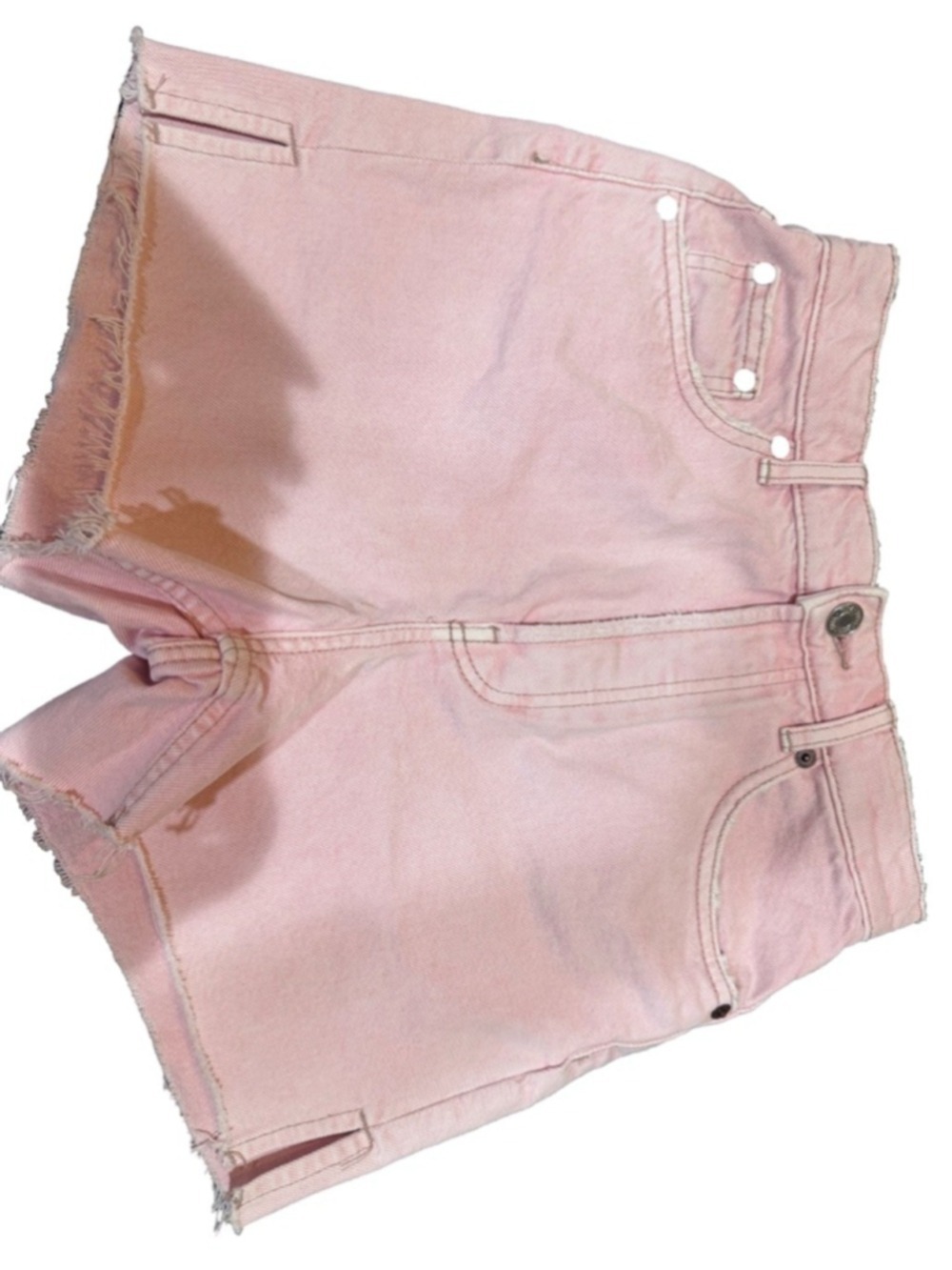 Zara Pink High-Rise Denim Shorts 4 - Picture 2 of 9